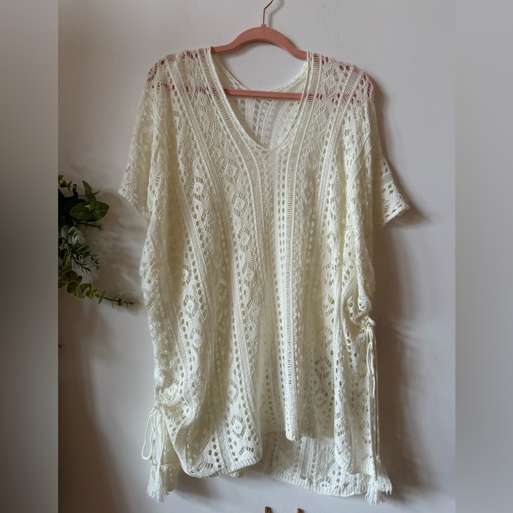 Elegant Cream Lace Women Top